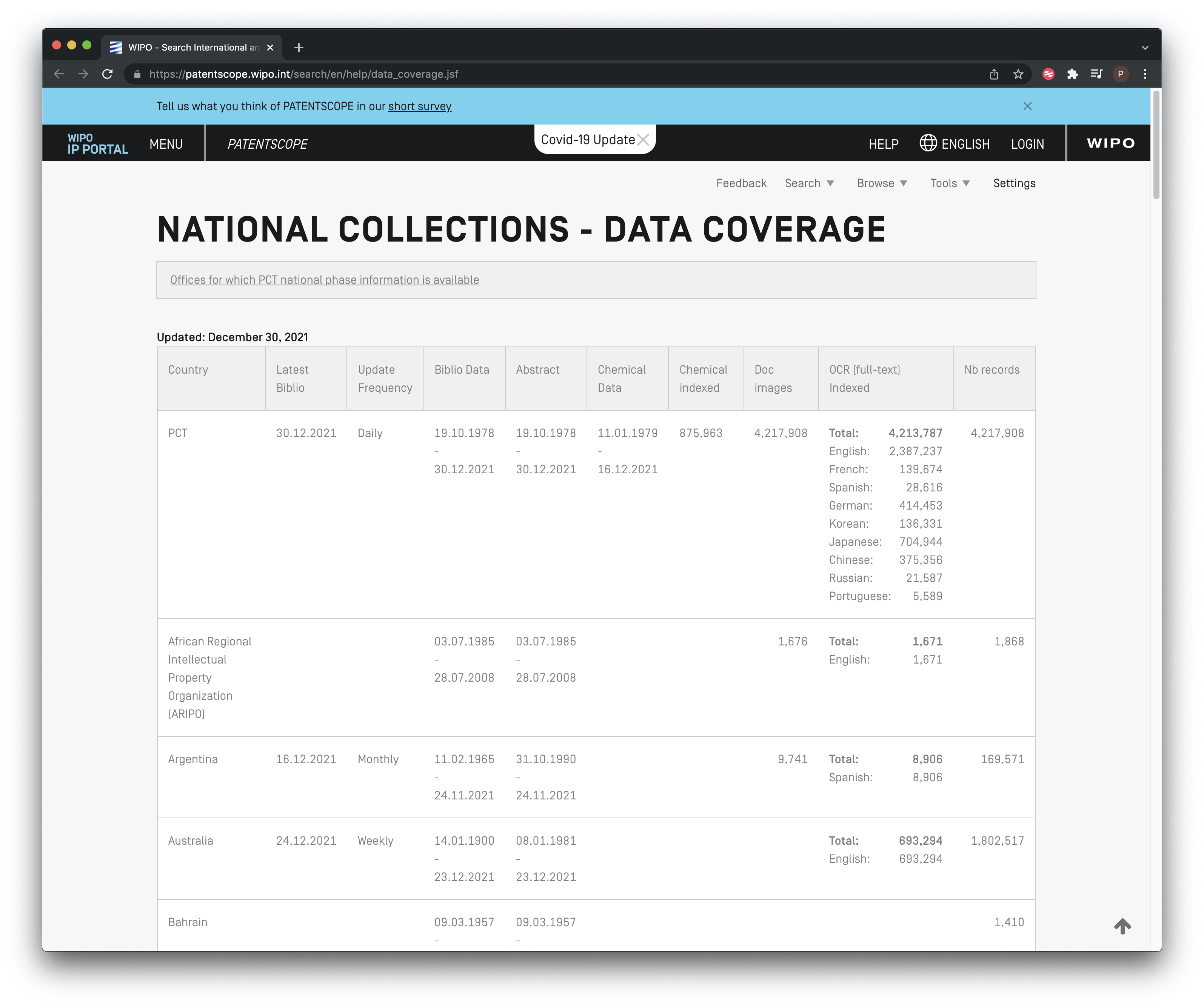 Patent Collections in patentscope